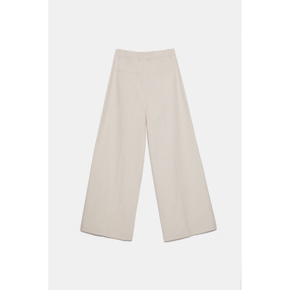 Zara high rise wide leg cream pants - Picture 12 of 16